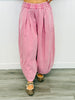 Berry Pink Pleated Balloon Pants (Reg & Plus)