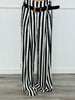 Black/White Stripe Belted Pants (Reg.)