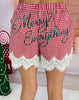 Gingham Merry Everything Lace Hem Shorts (Reg.) - 2 Colors