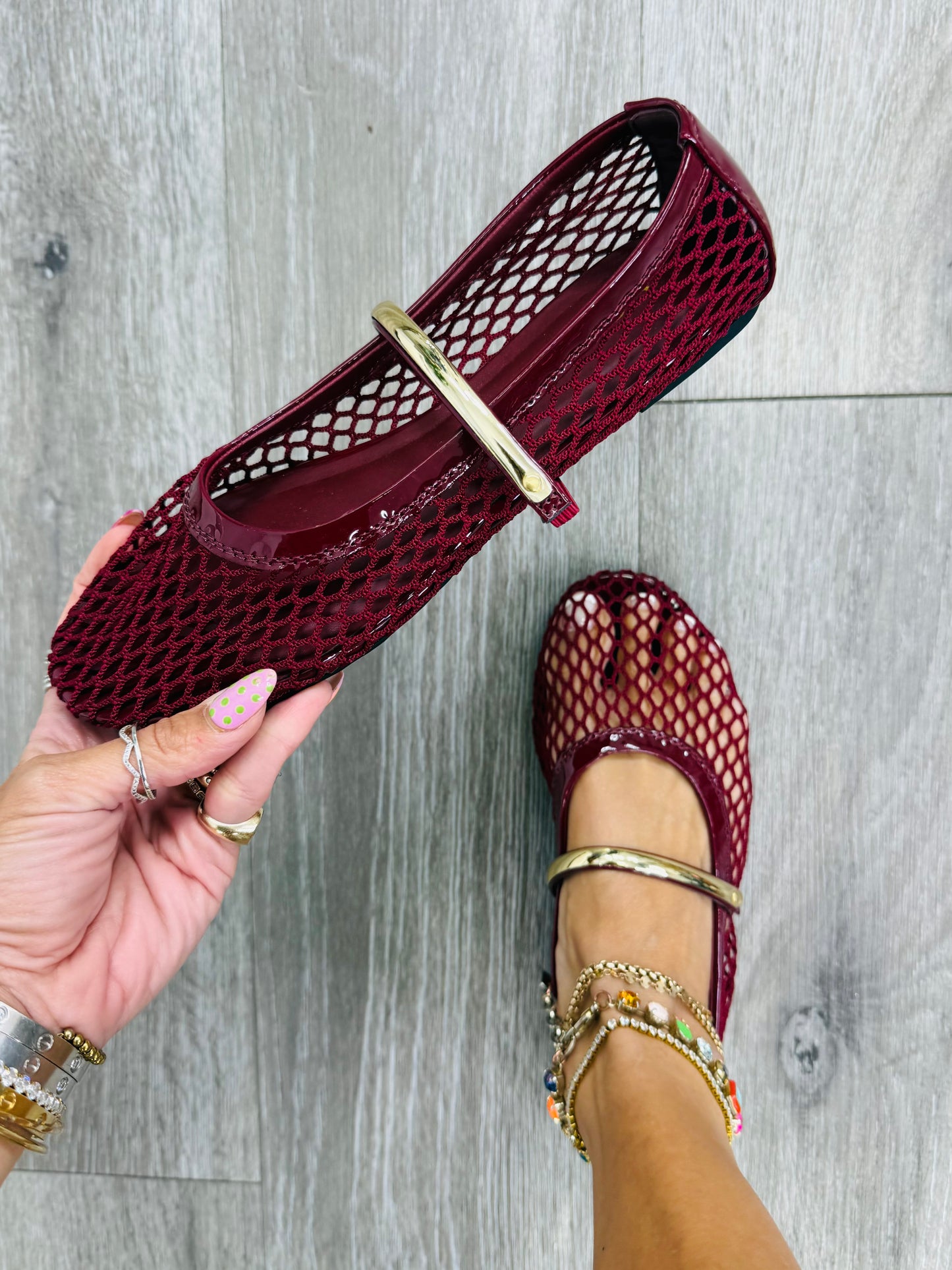 Burgundy In the Details Flats