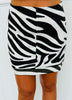 Black Zebra Print Mini Skirt (Reg.)