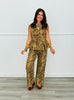 Brown Zebra Print Wide Leg Pants (Reg.)