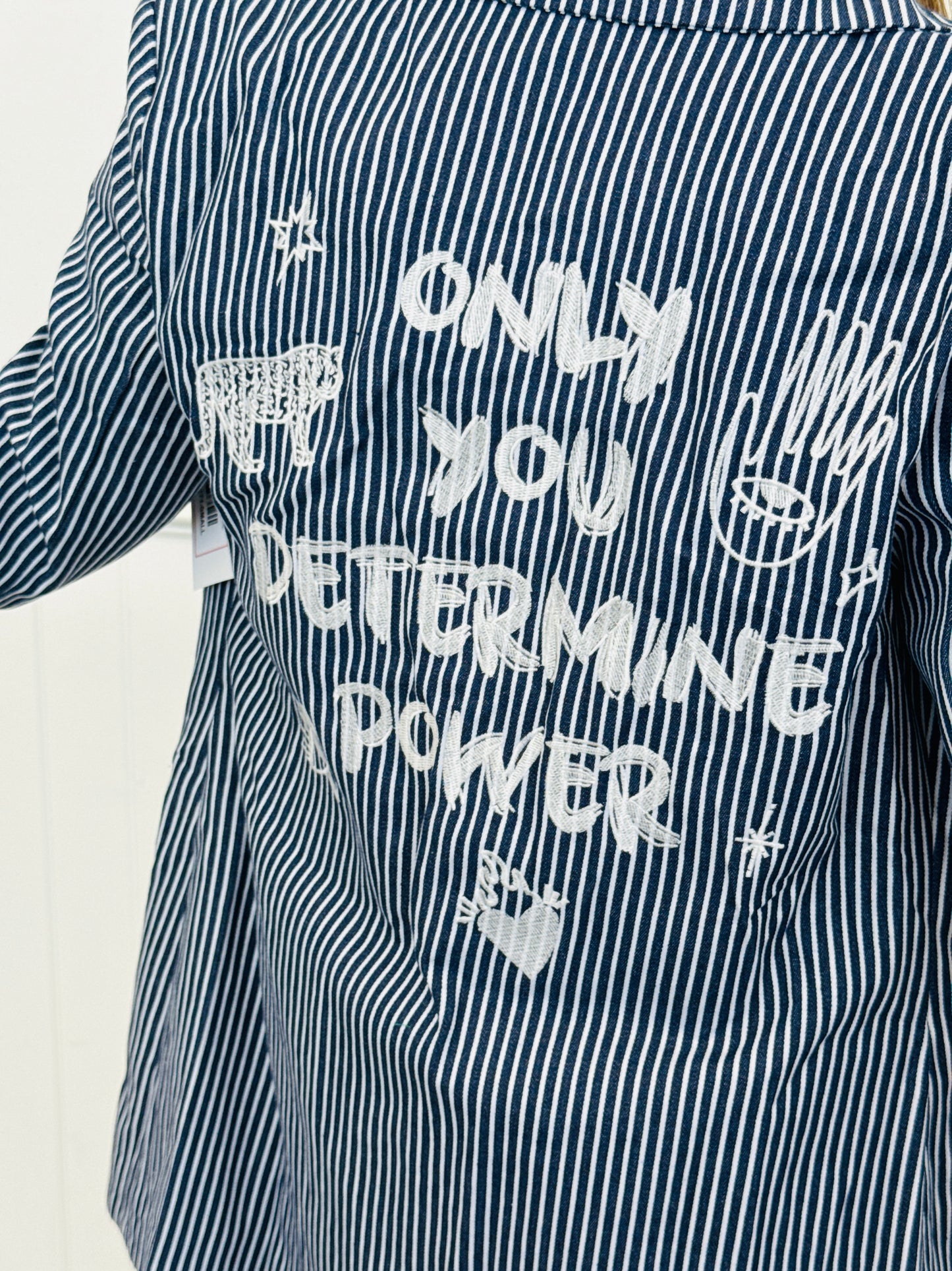 Blue Striped Only You Determine Power Blazer (Reg.)