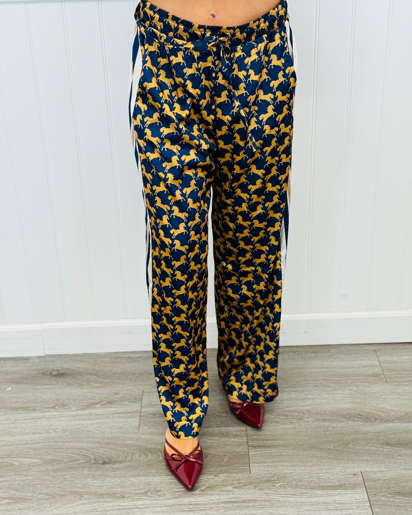 Horse Print Side Stripe Pants (Reg.) - 3 Colors