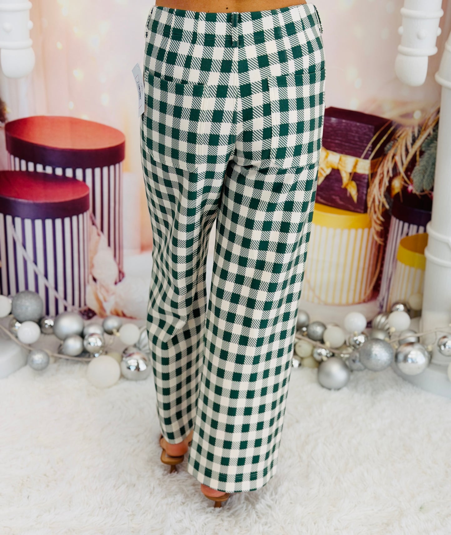 Gingham Wide Leg Pants (Reg.) - 2 Colors