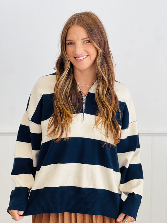 Navy/Cream Newport Rugby Top (Reg.)