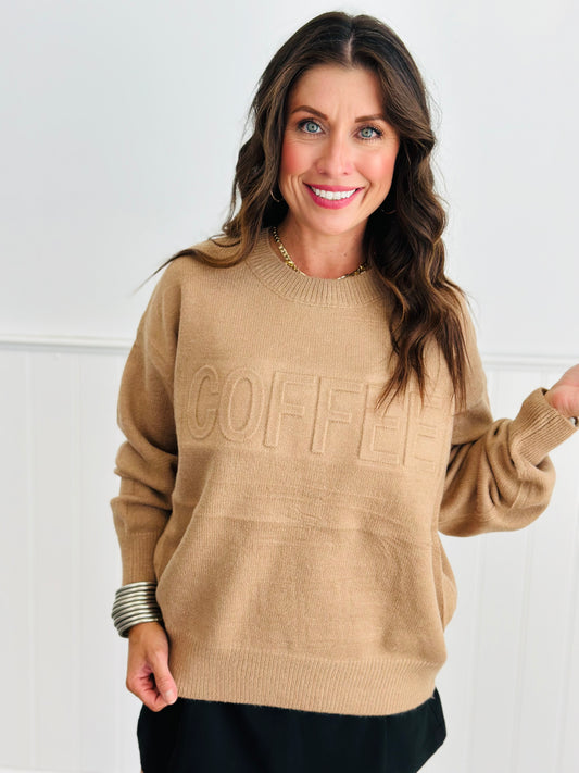 Coffee Embossed Sweater (Reg.)