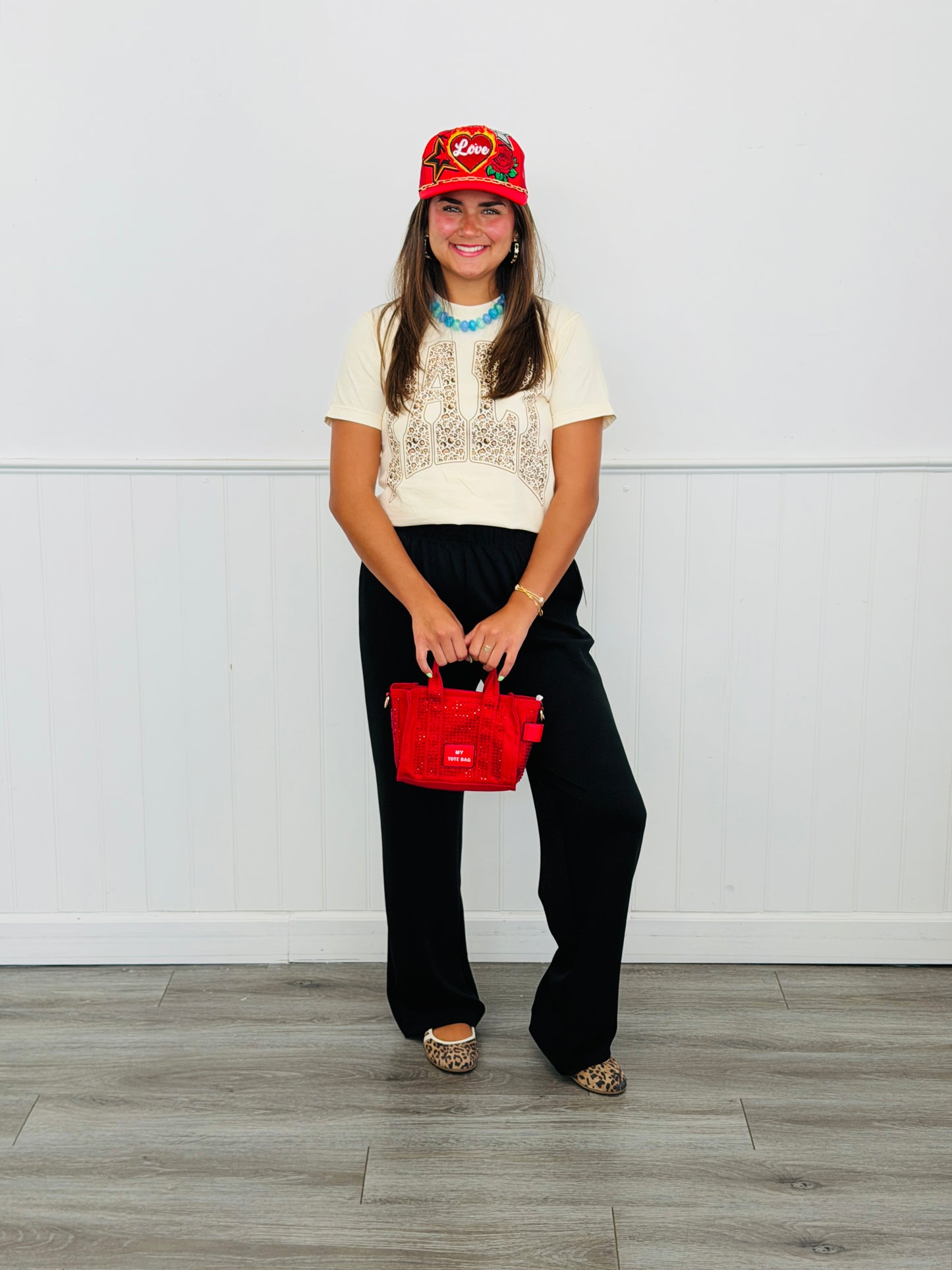 Fall in Love Leopard Graphic Tee (Reg. and Plus)