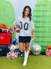Striped Sequin Number Patch Boxy Top (Reg.)-3 Colors