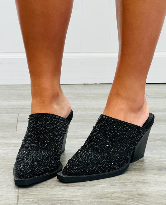 Black Dash Of Dazzle Rhinestone Mule