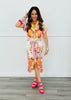 Cream Multi Botanical Print Button Down Maxi Dress (Reg.)