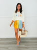 Camel Combo Rainbow Color Block Striped Shorts (Reg. & Plus)