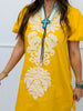 Yellow Contrast V-Neck Balloon Sleeve Mini Dress (Reg.)