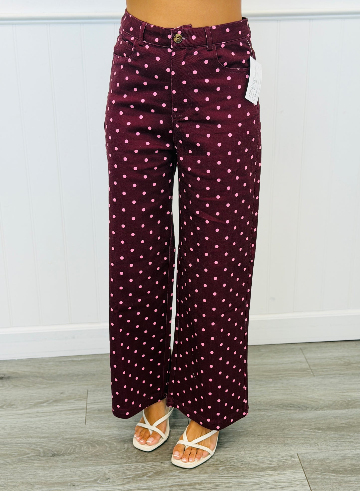 Polka Dot Wide Leg Pants (Reg.) -4 Colors