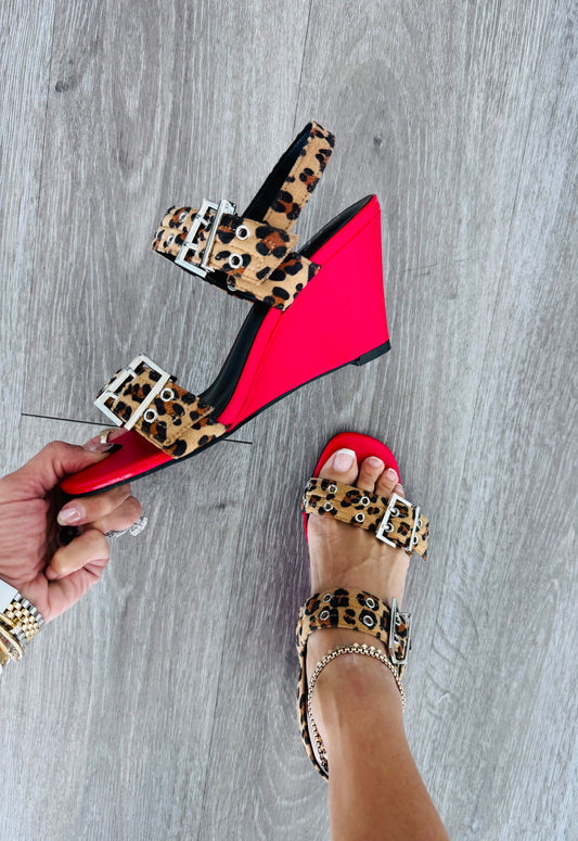 Red & Leopard Be The Moment Wedges