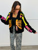 Queen Of Sparkles Black Multi Sequin Skeleton Cardigan (Reg. and Plus)