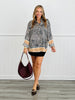 POL Tan Navy Zebra Animal Instincts Top (Reg.)