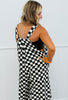 Checkered Wide Leg Overalls (Reg. and Plus)