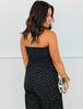Black Strapless Polka Dot Jumpsuit (Reg & Plus)