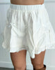 White Lace Bow Trim Mini Skirt (Reg)