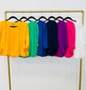 Grecian Drape Bubble Blouse (Reg.) - 7 Colors