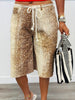 Brown Ombre Print Knee Length Shorts (Reg.)