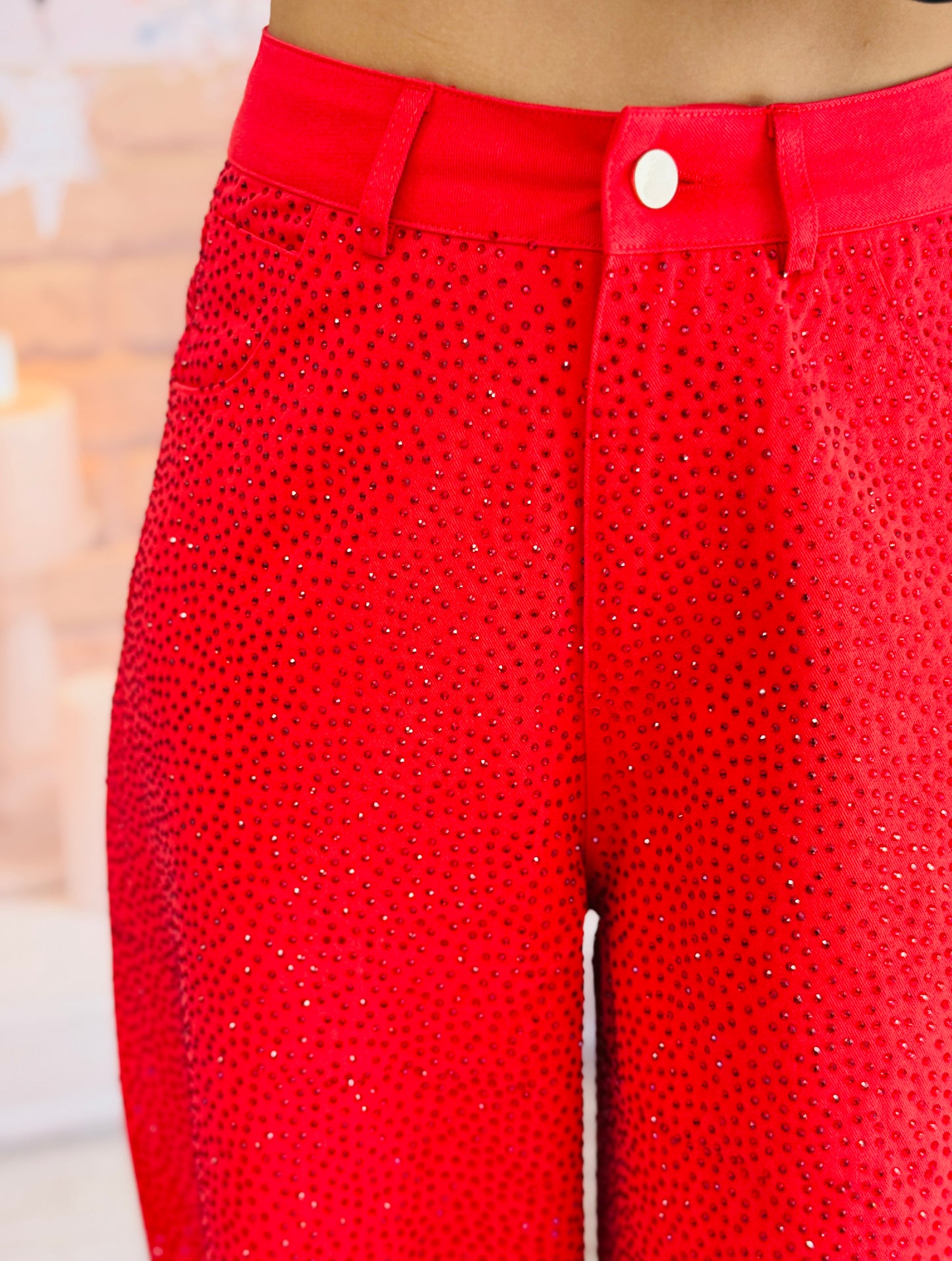 Queen Of Sparkles Red Rhinestone Jeans (Reg. and Plus)