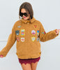 Taupe Camp Patch Sherpa Zip Up Jacket (Reg & Plus)