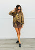 Dk Brown Stud Detail Back Zip Skort (Reg & Plus)