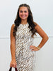 White/Tan Zebra Print Vest Top (Reg & Plus)
