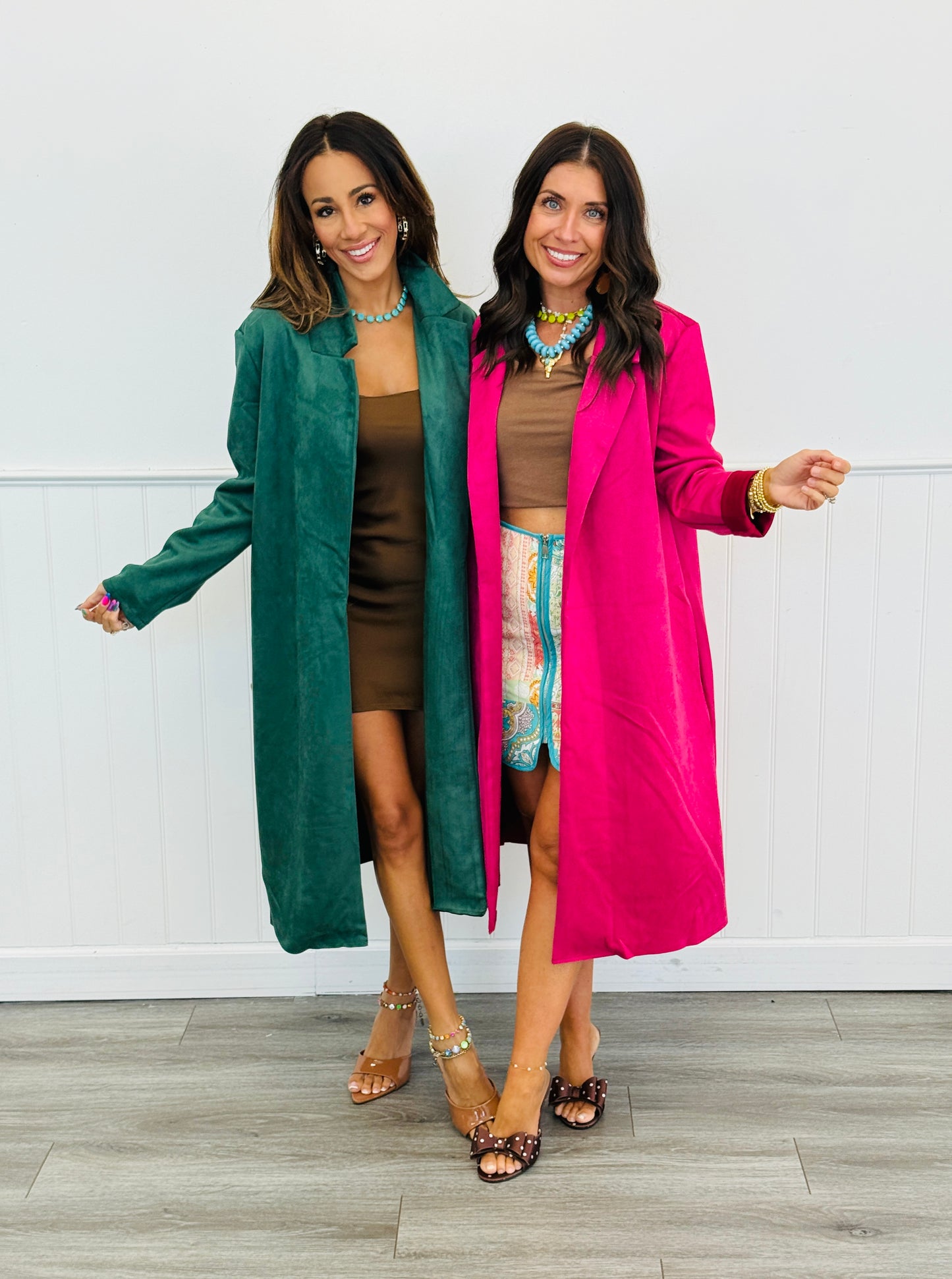 Suede Trench Coat (Reg)- 2 Colors