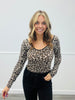 Leopard Print Long Sleeve Bodysuit (Reg.)