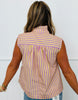 Lavender Stripe Tie Neck Top (Reg.)