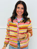 Multi Stripe Space Dye Sweater Cardigan (Reg & Plus)