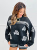 Black/White Rose Pattern Sweater (Reg.)