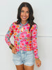 Floral Print Mesh Blouse (Reg.) - 4 Colors