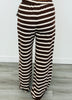 Brown/White Stripe Pleated Pants (Reg.)