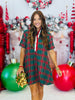 Plaid Placket Collar Mini Dress (Reg. and Plus) - 2 Colors