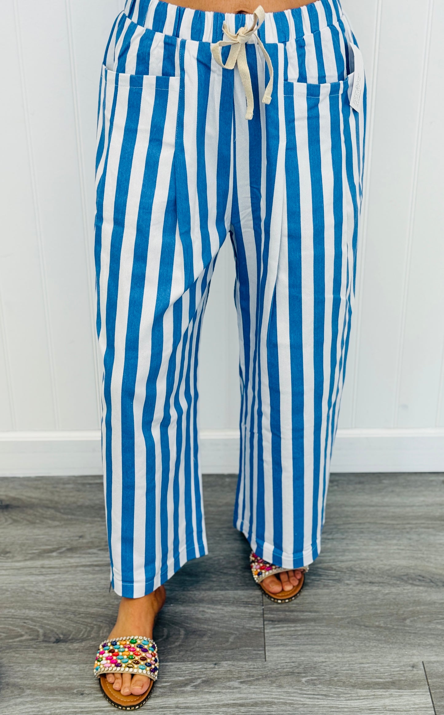 Colorful Striped Wide Leg Pants (Reg.)-3 Colors