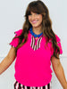 Neapolitan Stripes Ava Flutter Sleeve Blouse (Reg. and Plus)