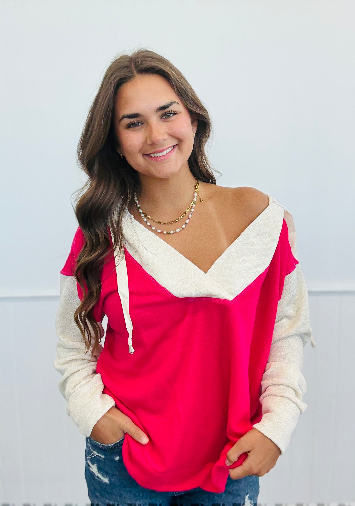 Color Block Pullover Hoodie- 3 Colors