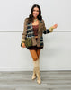 Dark Brown/Navy Plaid Herringbone Blazer (Reg & Plus)