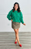 Kelly Green Twisted Sweater Top (Reg)