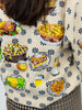 Queen Of Sparkles Ivory Flower Print Thanksgiving Meal Cardigan (Reg. and Plus)
