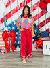 POL Red Paisley Contrast Relaxed Pants (Reg.)