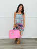 POL Blue Denim Embroidered Strappy Tank Top (Reg)
