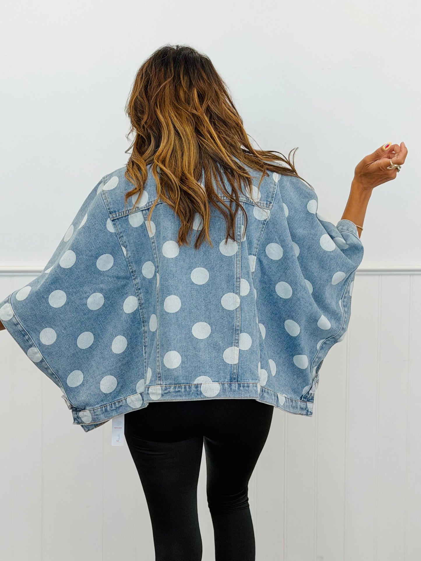 Denim Polka Dot Cape Jacket (Reg.)