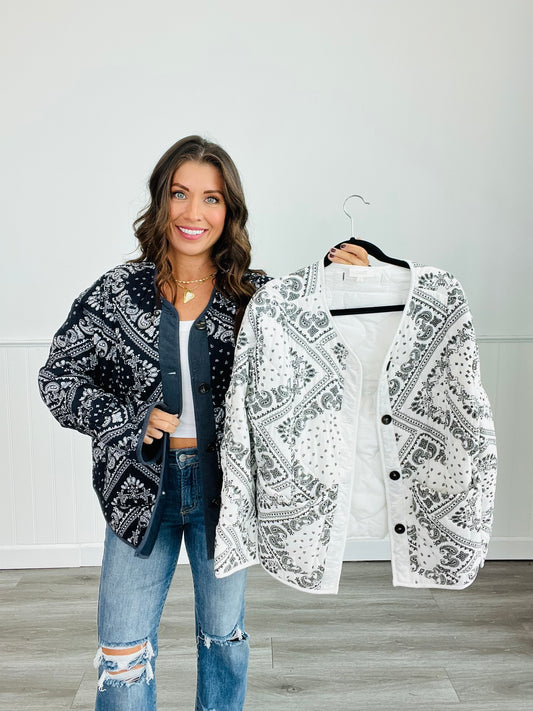 Paisley Quilted Jacket (Reg & Plus)