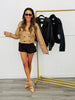 Faux Leather Waist Length Trench Coat (Reg.) - 3 Colors