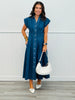 Deluxe Denim Pintuck Midi Dress (Reg)
